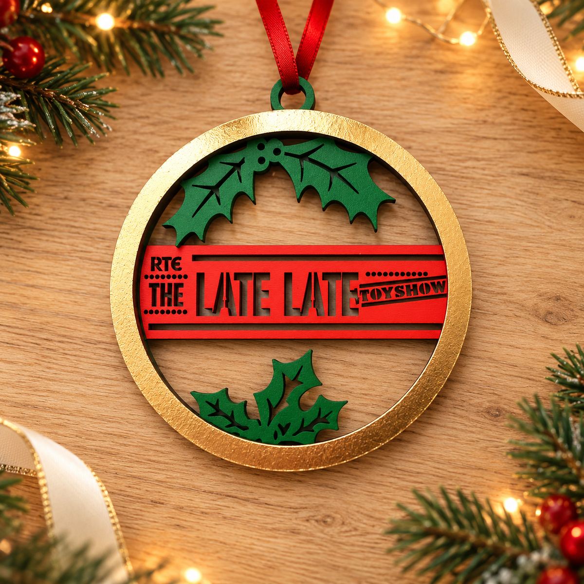 The Late Late Toy Show Holly Christmas Bauble