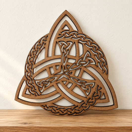 Celtic Trinity Knot (Triquetra) Wooden Wall Art Medium
