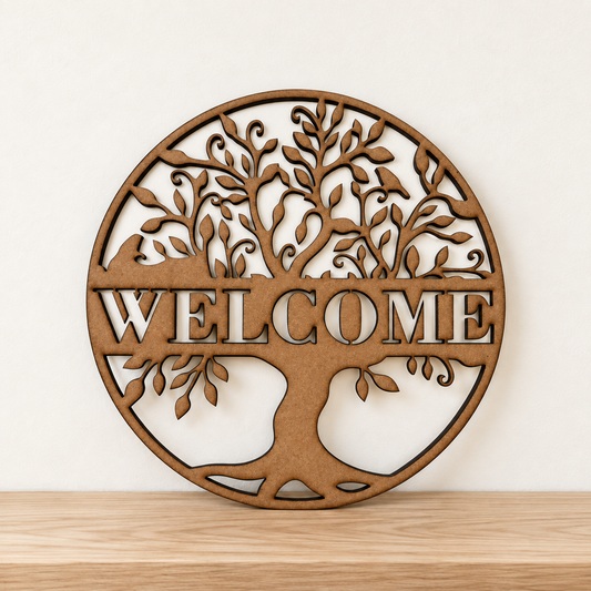 Tree of Life Wooden Welcome Sign