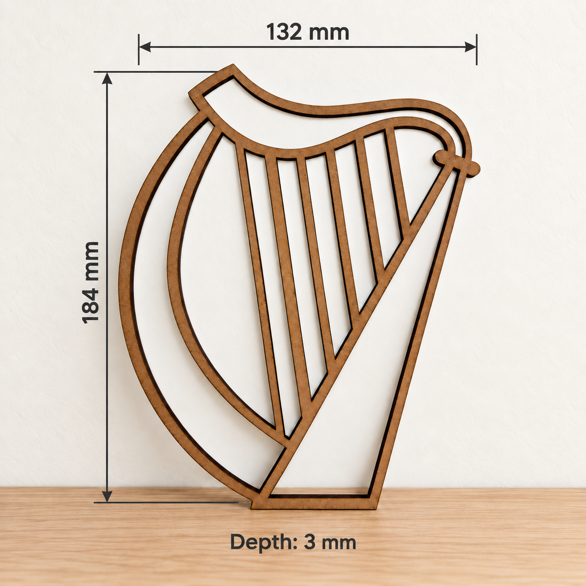 Irish Harp Wooden Wall Art