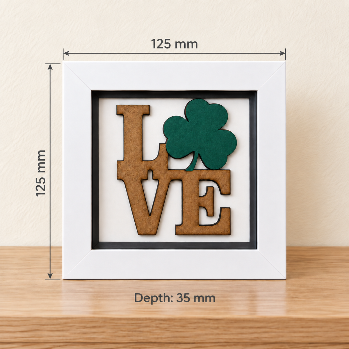 Irish Love & Shamrock Shadow Box - 4 x 4