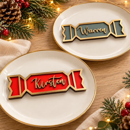 Personalised Christmas Cracker Place Cards