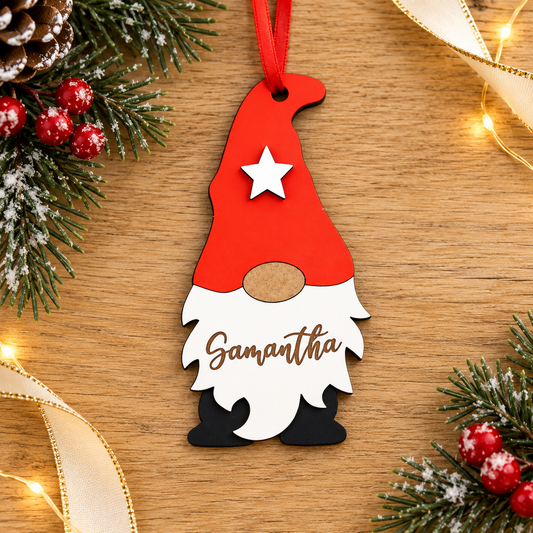 Personalised Christmas Gnome Bauble