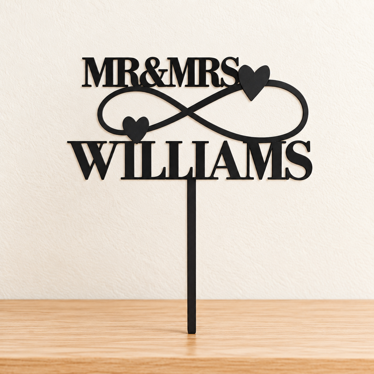 Personalised Infinity Hearts Cake Topper