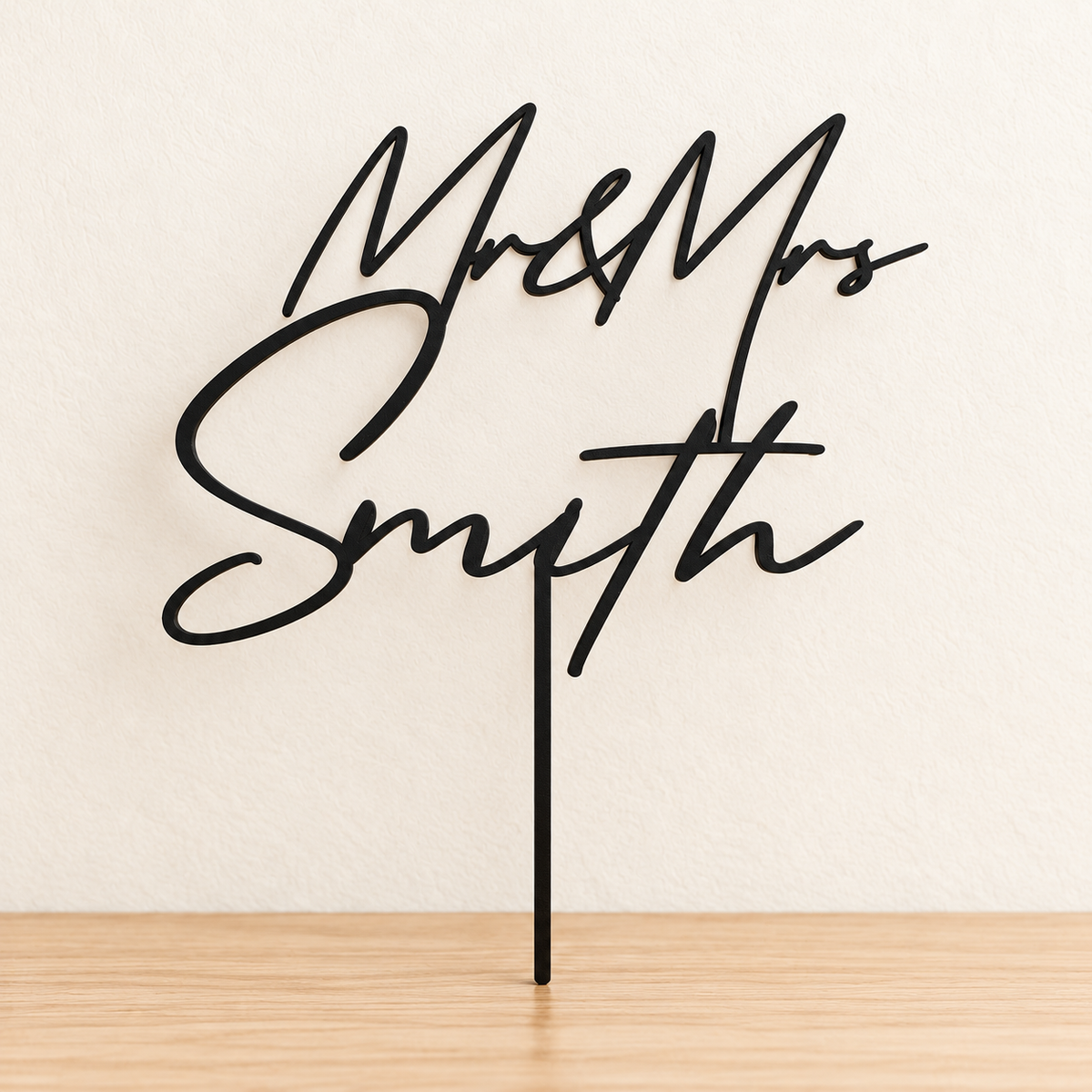 Personalised Mr & Mrs Retro Signature Cake Topper