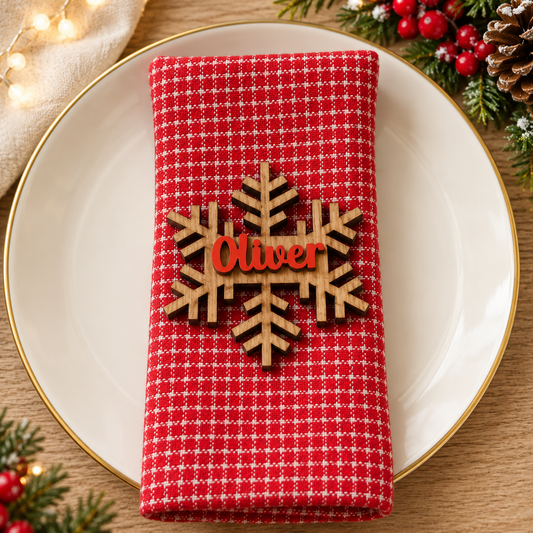 Personalised Snowflake Christmas Place Cards