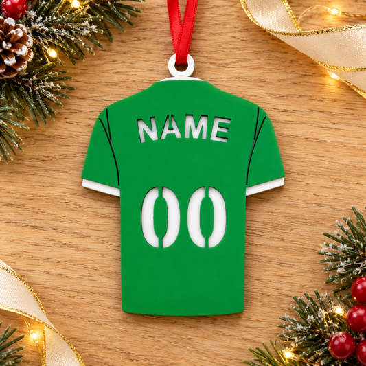 Personalised Sports Jersey Christmas Bauble