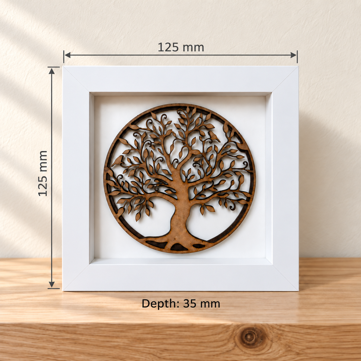 Tree of Life Wooden Shadow Box - 4 x 4